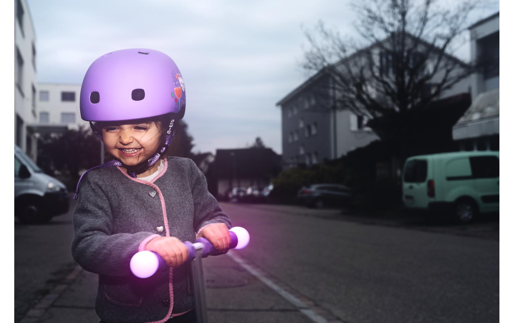 Kinderhelm Floral Purple M , MSkate- & Velohelm