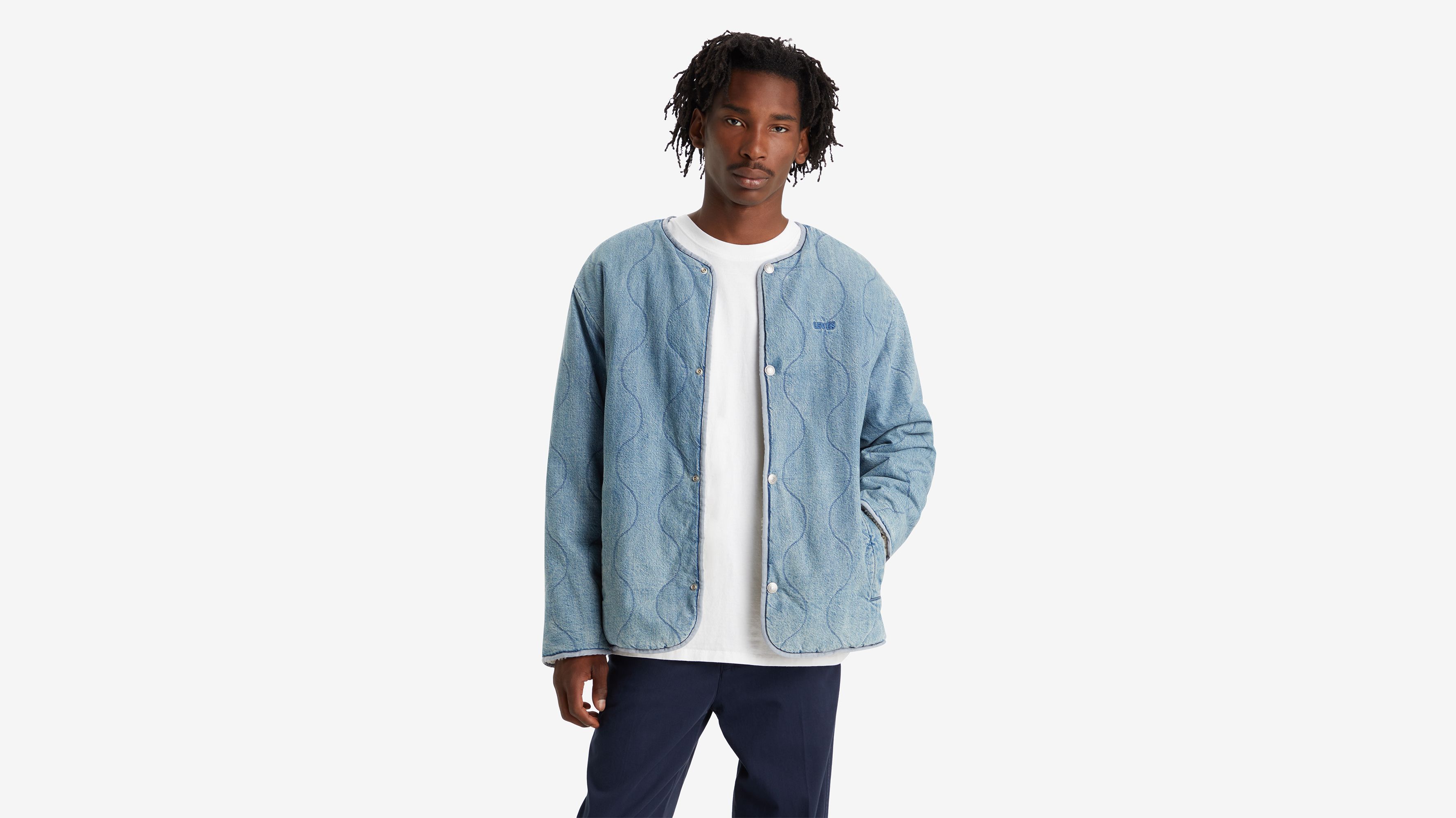 Veste cardigan doublée réversible Abbotts - Funny Faces - Bleu