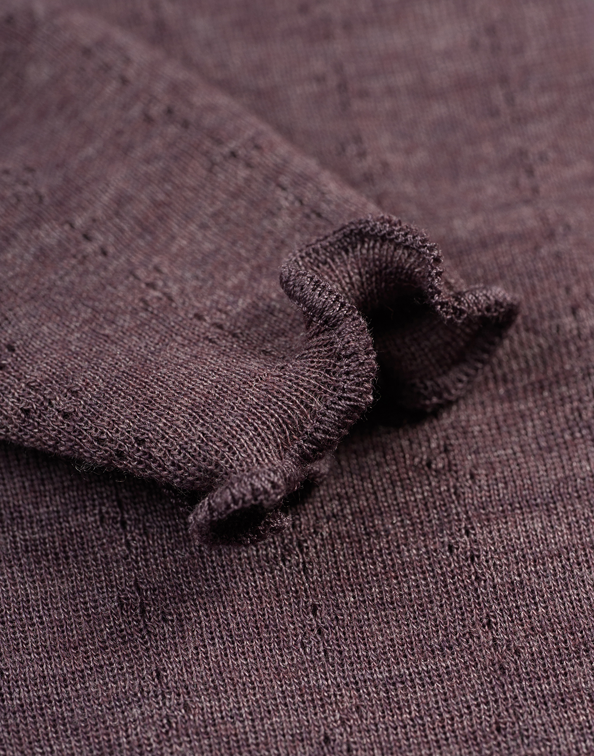 Pointelle romper met lange mouw van merinowol/zijde voor baby's