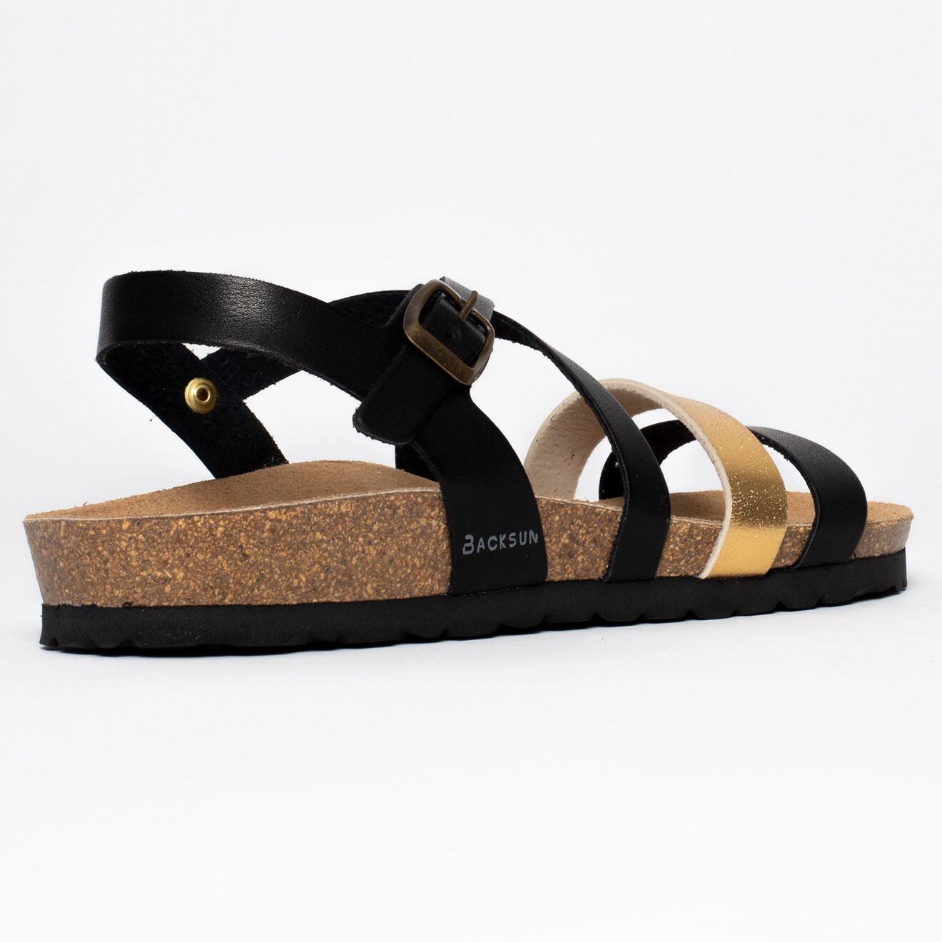 Backsun Sandales Pantel noir/doré