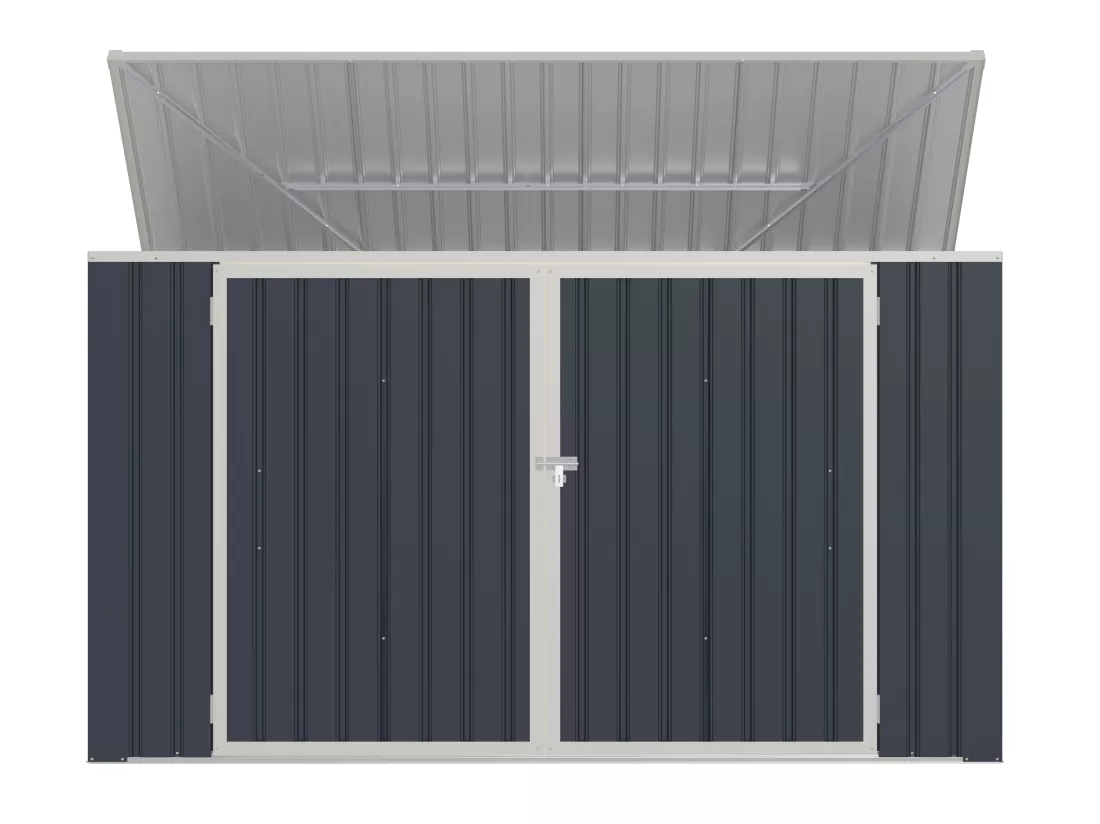 Abri pour poubelle triple en acier galvanisé gris anthracite - L237 x P101 x H131 cm - ILARIO