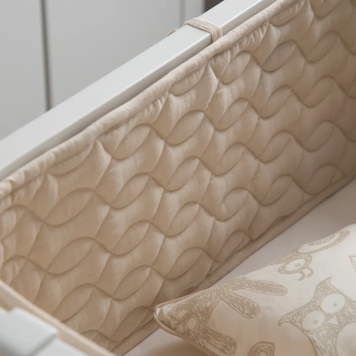Sebra - Baby-Bettnestchen, quadratisch abgesteppt / jetty beige