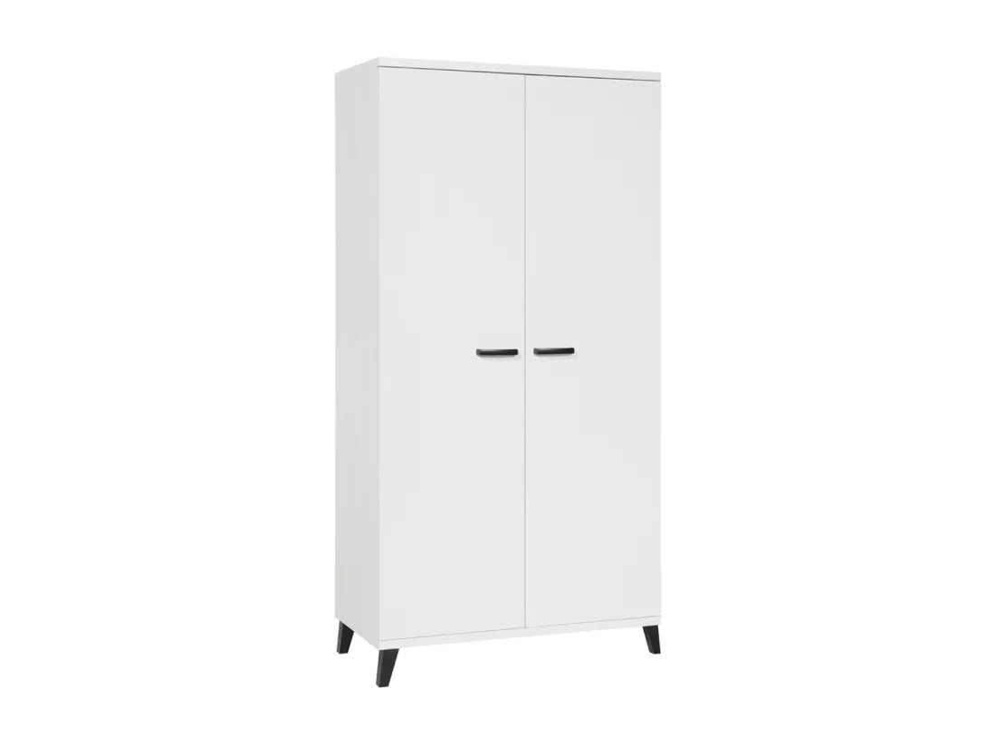 Armoire robuste pour chambre d'enfant 2 portes collection DANAÉ coloris blanc.