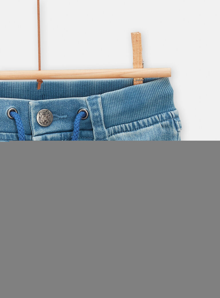 Jean denim bleu avec empiècement pour garçon