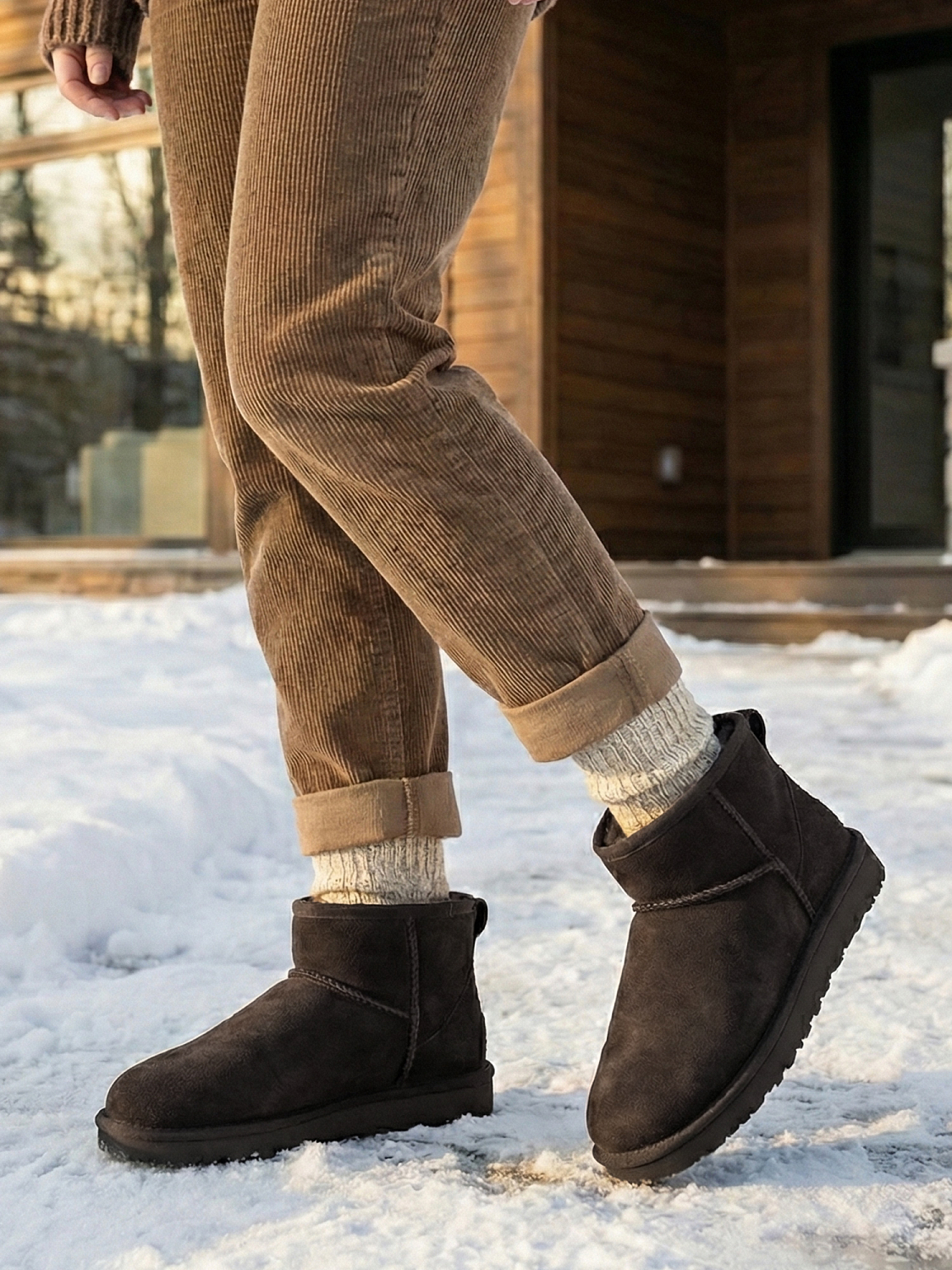 Rugged Gear Urban dark brown suede water resistant
