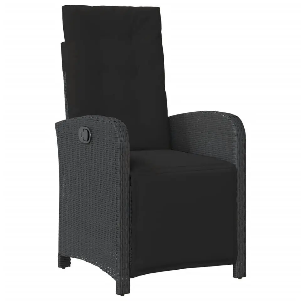 vidaXL - Verstelbare tuinstoelen - Kussens - Zwart - Poly rattan - 2 stuks