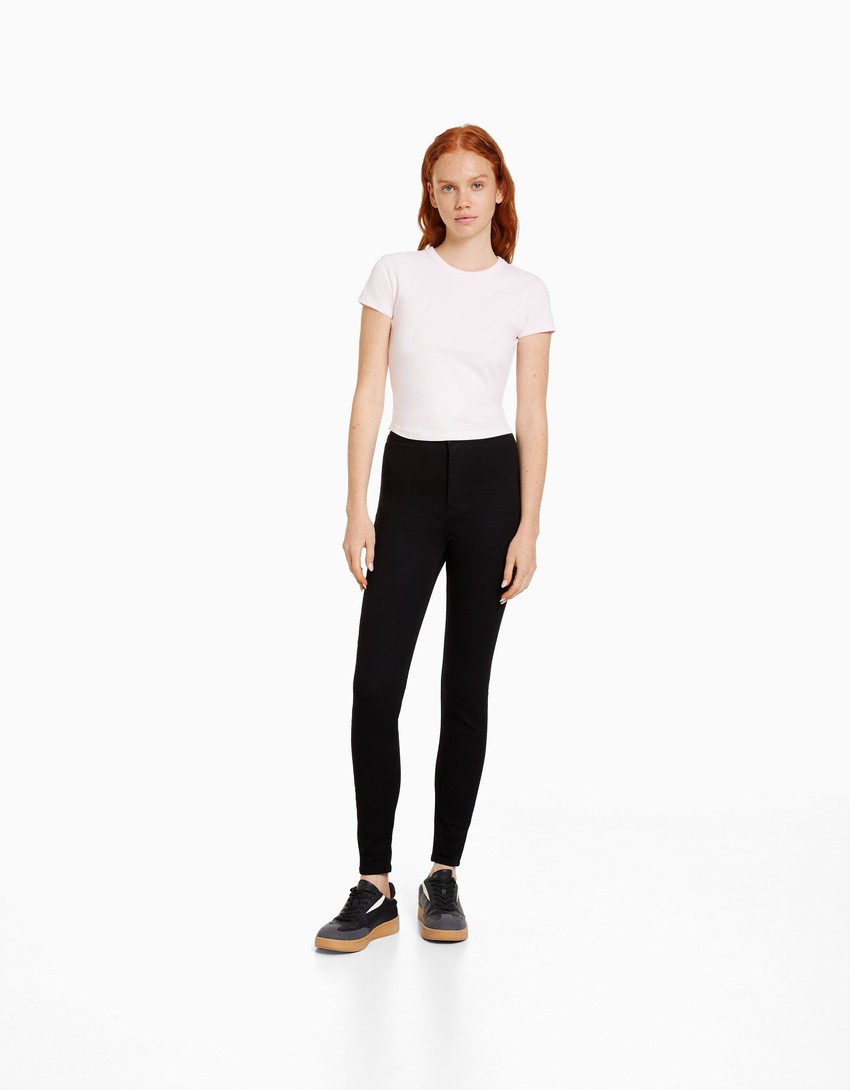 Calças legging jeans de cintura super alta