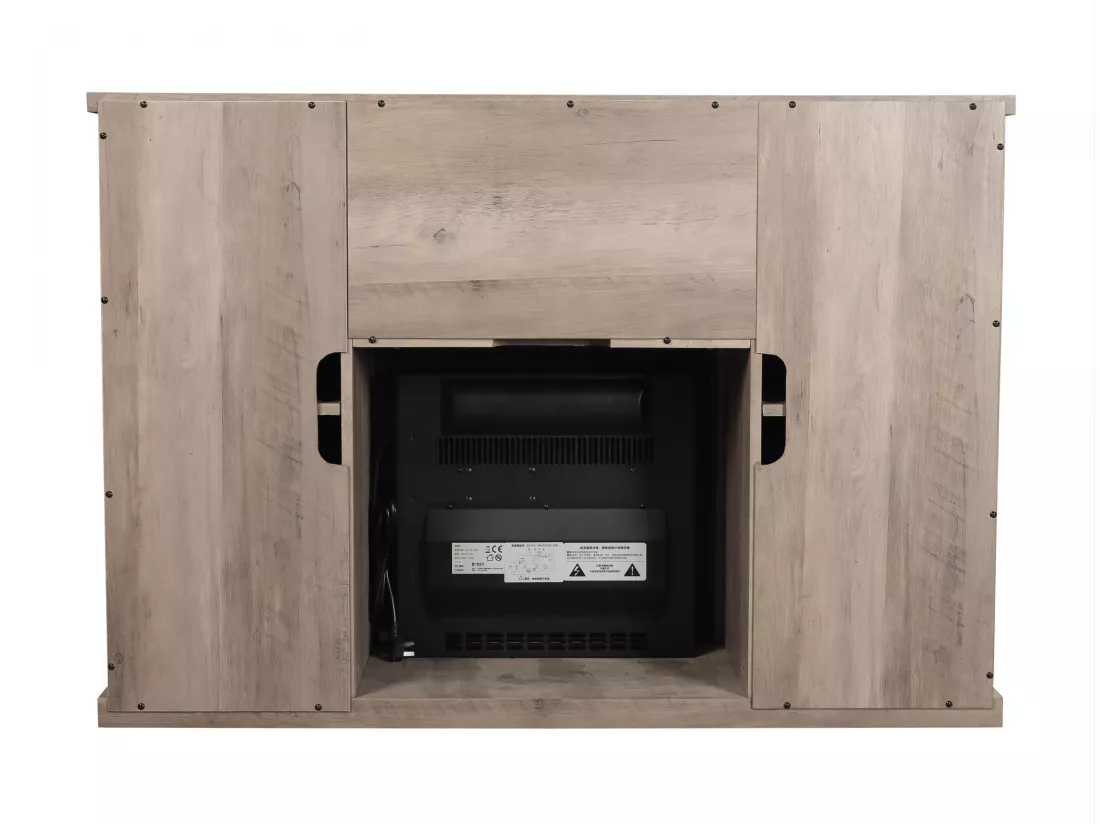 Buffet rustique avec cheminée électrique 2000W