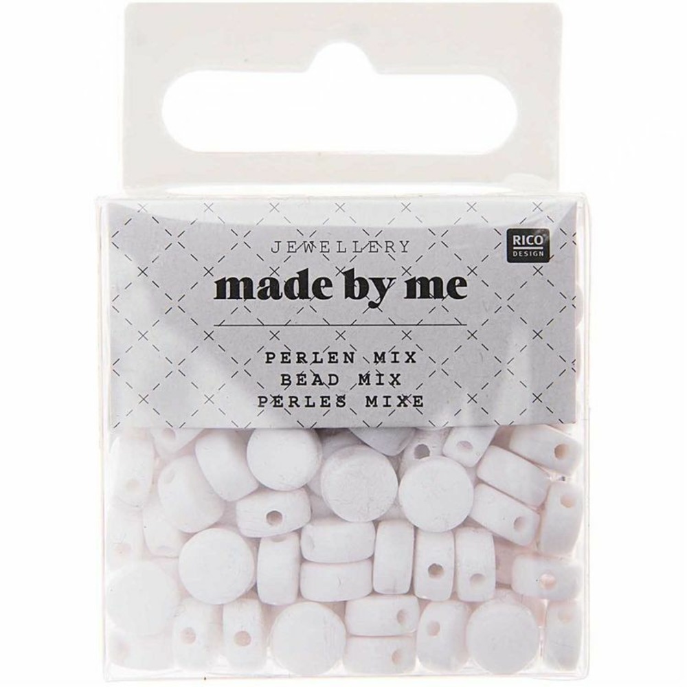 165 perles rondes 5 x 7 mm - blanc