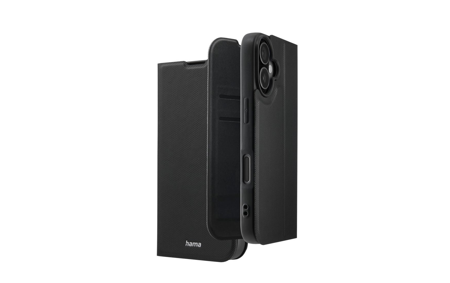 Book Cover Daily Protect Schwarz für iPhone 16Hama Daily Protect Handy-Schutzhülle 15.5 cm (6.1