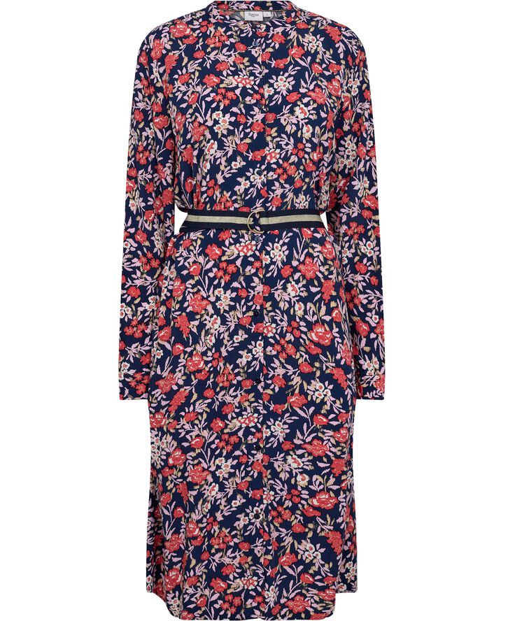 Saint Tropez PeléSZ Shirt Dress Hibiscus backyard floral