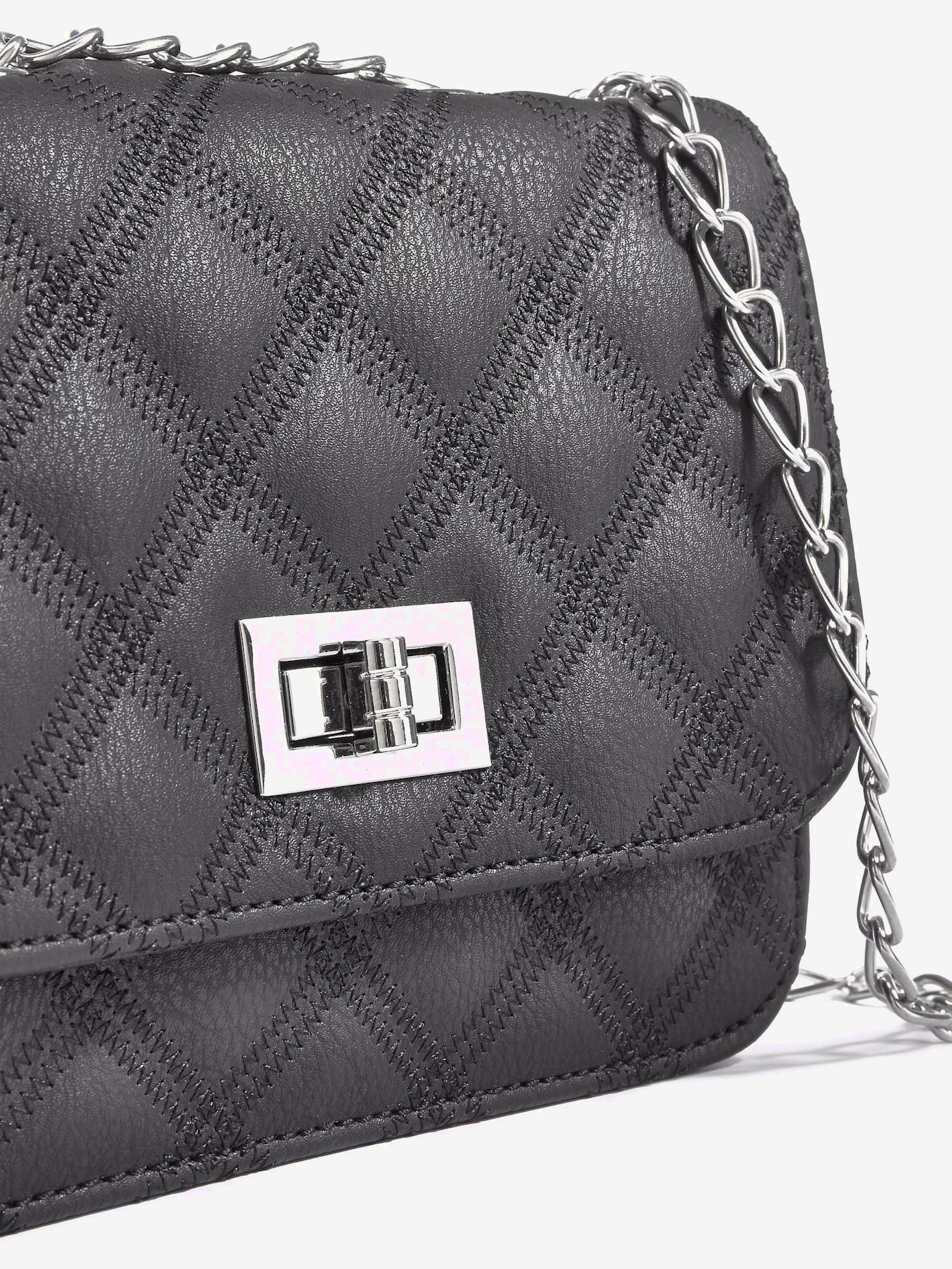 Sac en bandoulière petit sac avec élégante anse à chaîne couleur argent