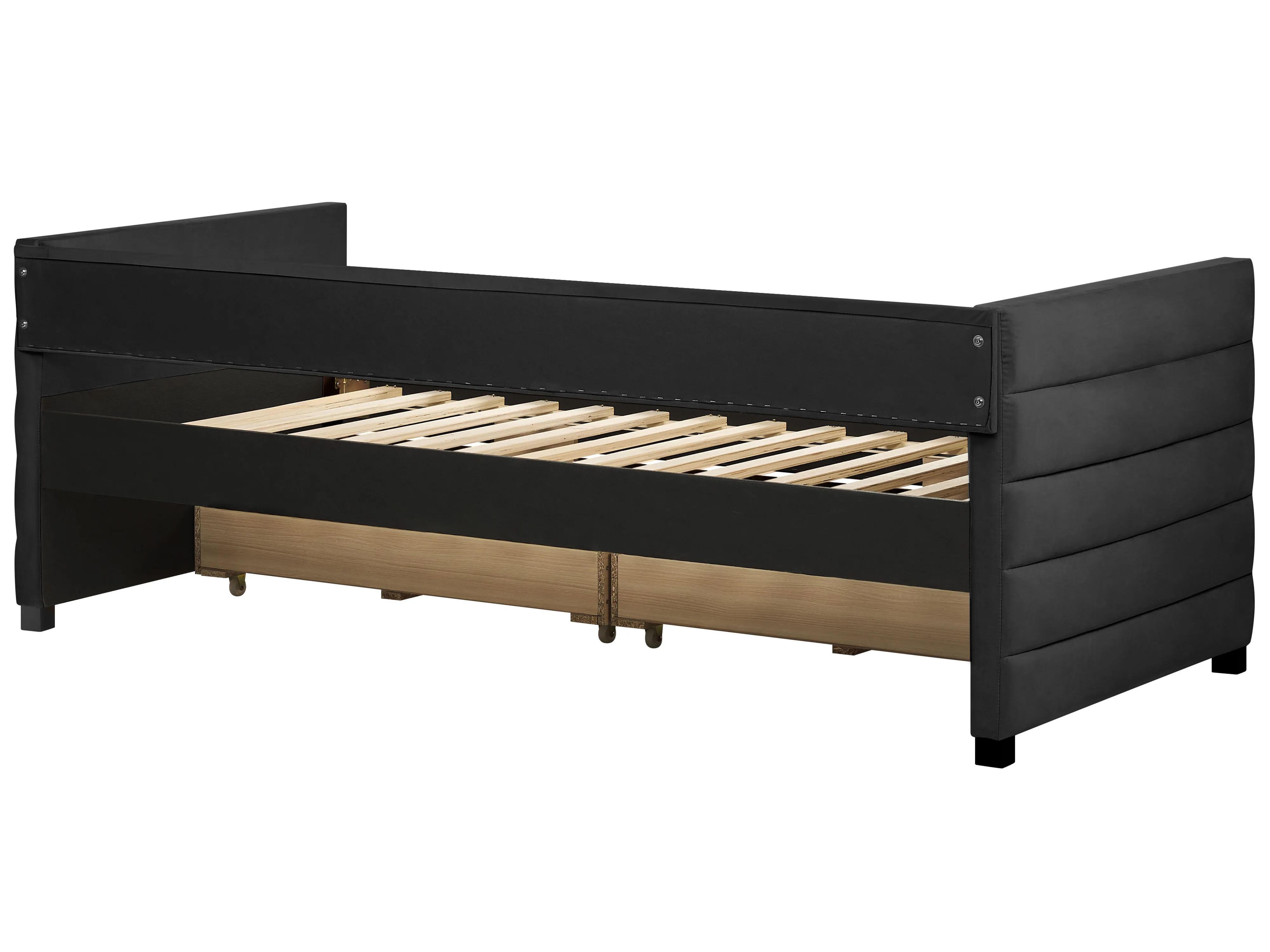 Bedbank met opbergruimte Fluweel MARRAY 90 x 200 cm Zwart