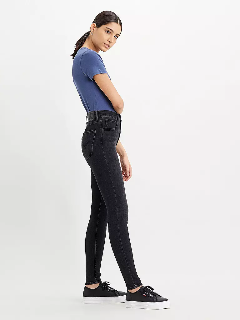 LEVI'S® Highwaist Jeans Super Skinny Fit MILE schwarz