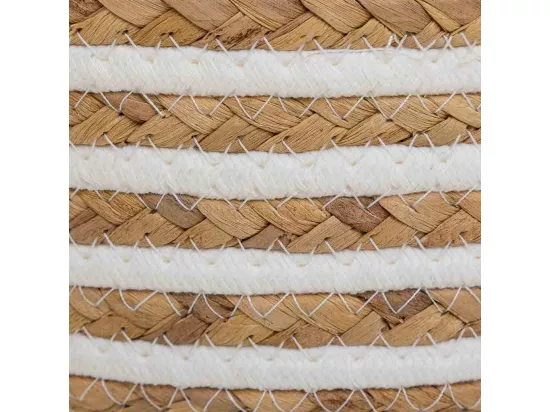 Panier en fibres naturelles et coton marron D24x8