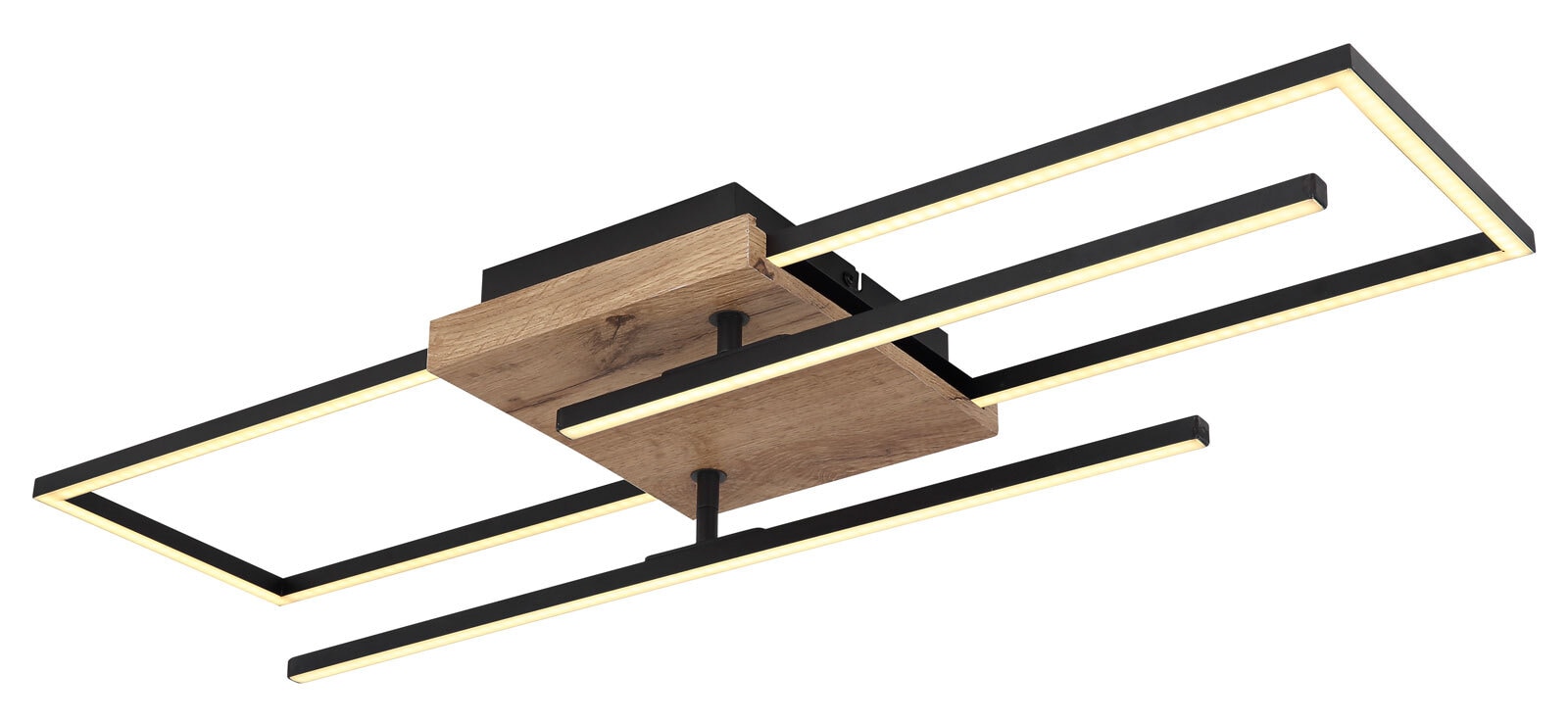 GLOBO LED Deckenlampe Kendra 80x20 cm Holzoptik