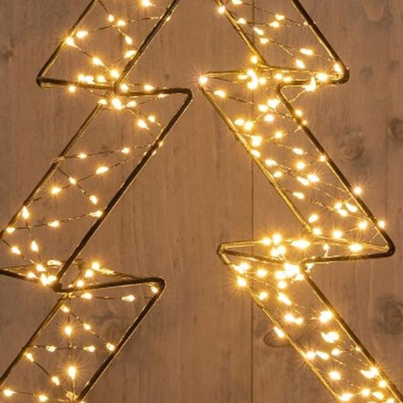 Anna's Collection - Decoratieboom 3D - Zwart - Met Verlichting - 36 x 36 x 7 cm