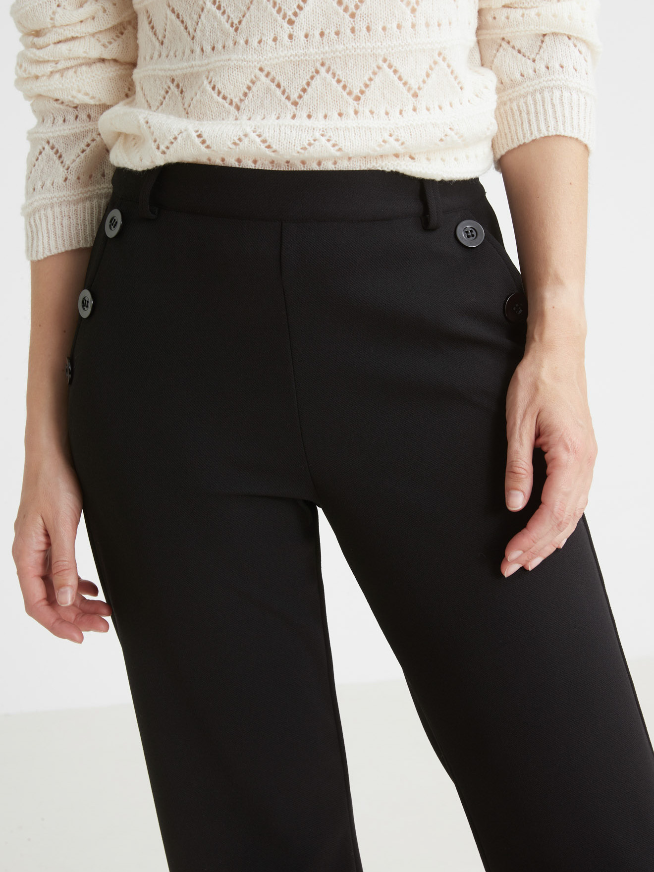 Pantalon ceinture plate