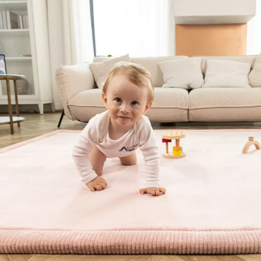Hakuna Matte Samtmatte-Spielmatte für Baby 200 x 150 cm, Rosa