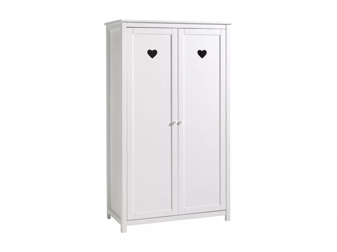 MILADY - Lit 90x200cm + Chevet + Armoire 2 Portes