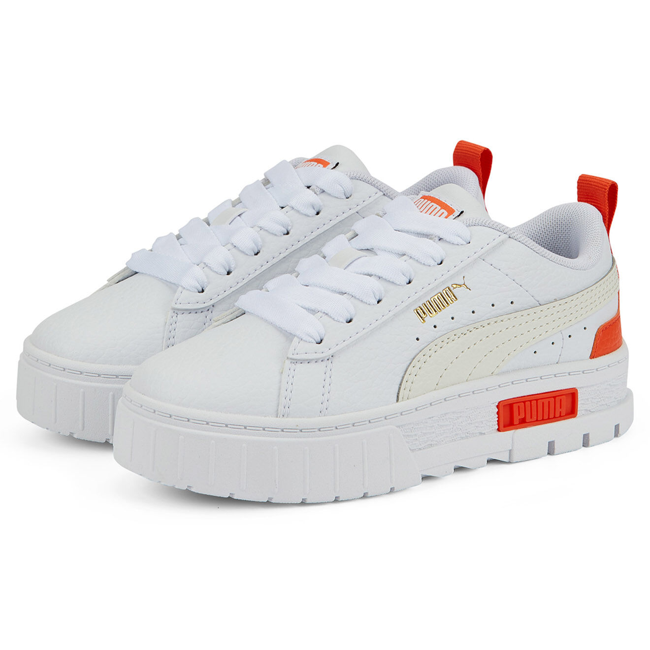 Puma Baskets Mayze Lth blanc/orange
