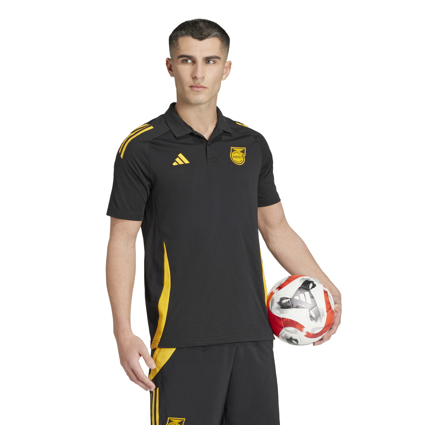 Adidas Jamaica Polo 2024-2026 Zwart Geel