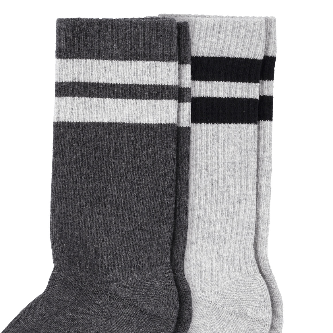 VanVaan 2 Paar Herren Sportsocken mit Frotteesohle hellgrau / dunkelgrau