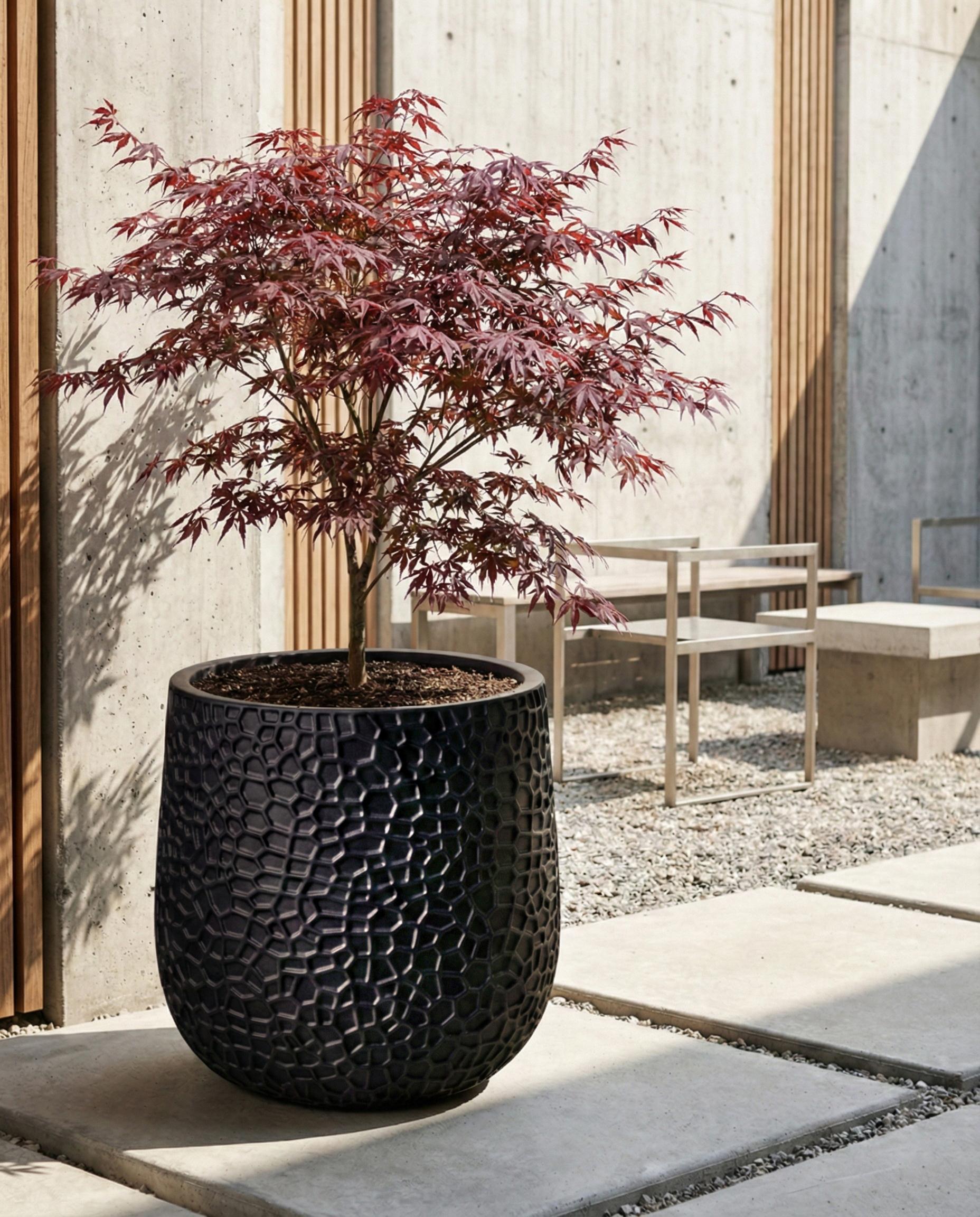 Bloempot QIYUN 41 cm Zwart