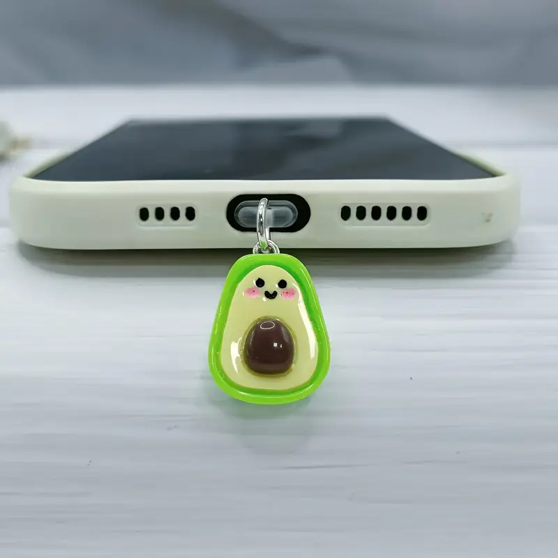 (2er Set) Lightning Anhänger Anti Staub Acryl Schutzstecker Anschlusskappen für Smartphones - Avocado
