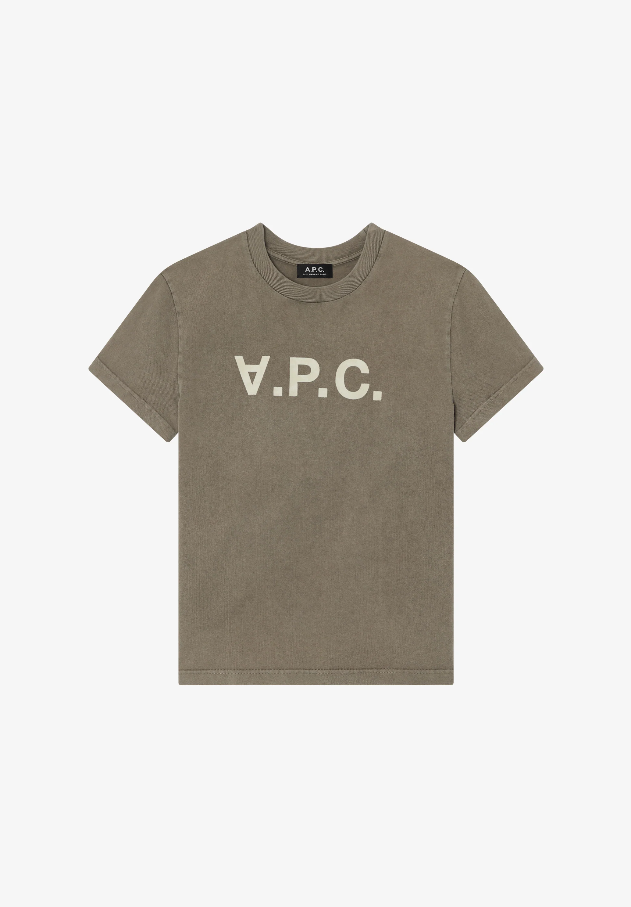 t-shirt standard grand vpc GOTS - Kaki clair/blanc casse