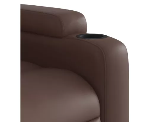 Fauteuil massant inclinable électrique marron similicuir