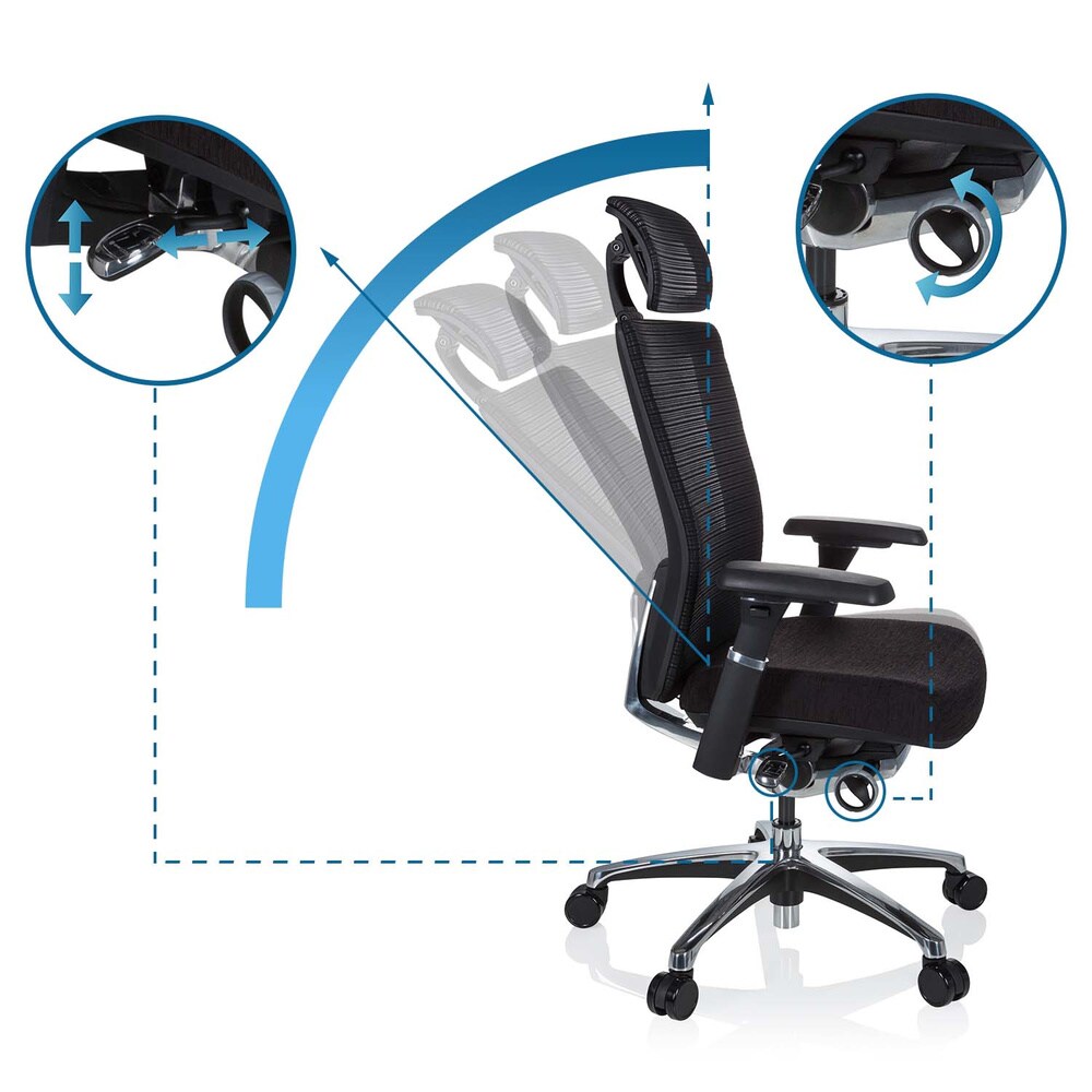 High End Bürostuhl NOVA PRO I Stoff/Netzstoff mit Armlehnen hjh OFFICE
