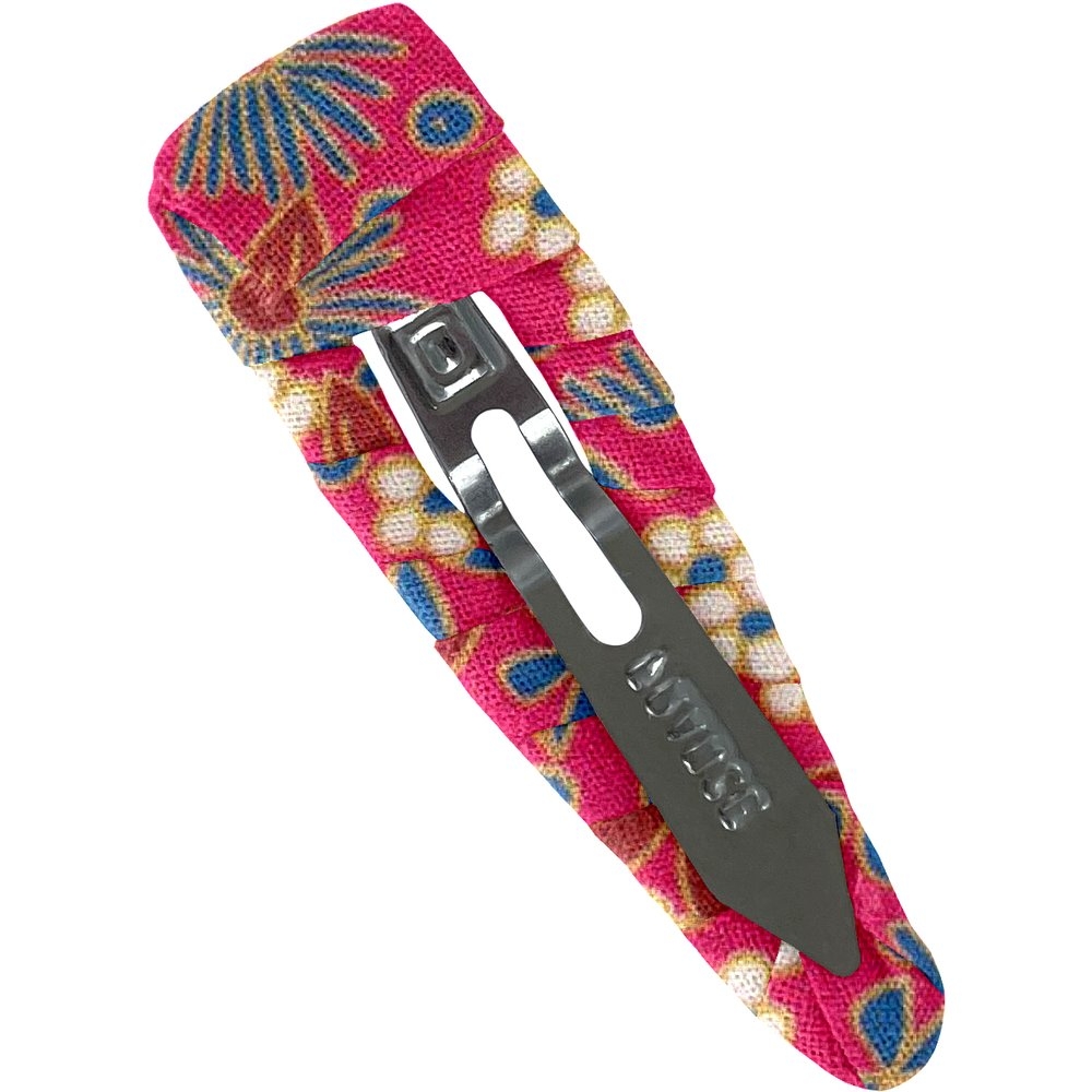 Barrette Clic-Clac Tissu Badiane Framboise