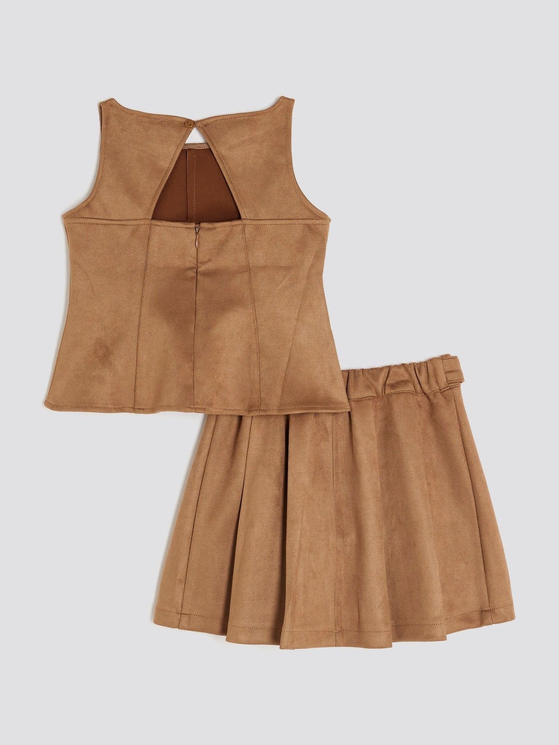 Bruin - River Island Girls Denim Peplum Top and Skirt Set