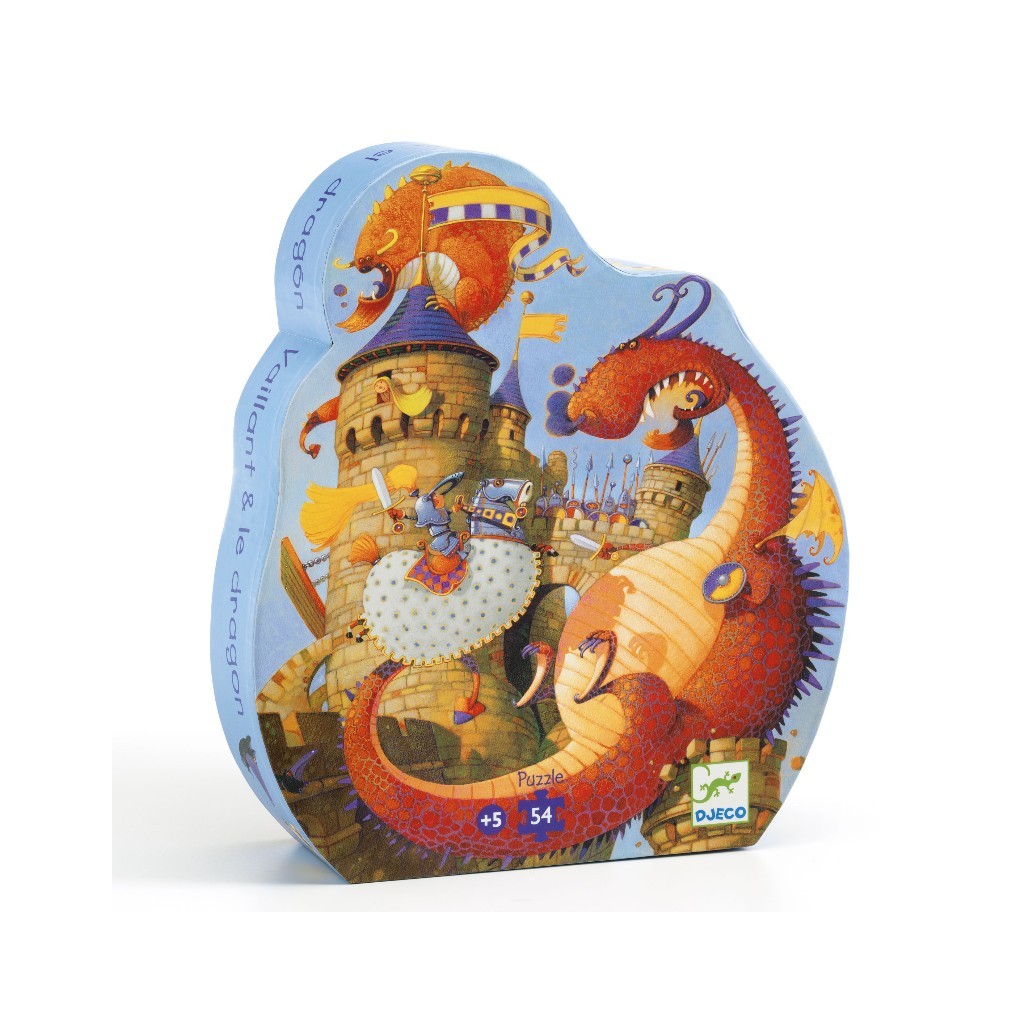 Puzzle silhouette - Vaillant et le dragon - 54 pièces