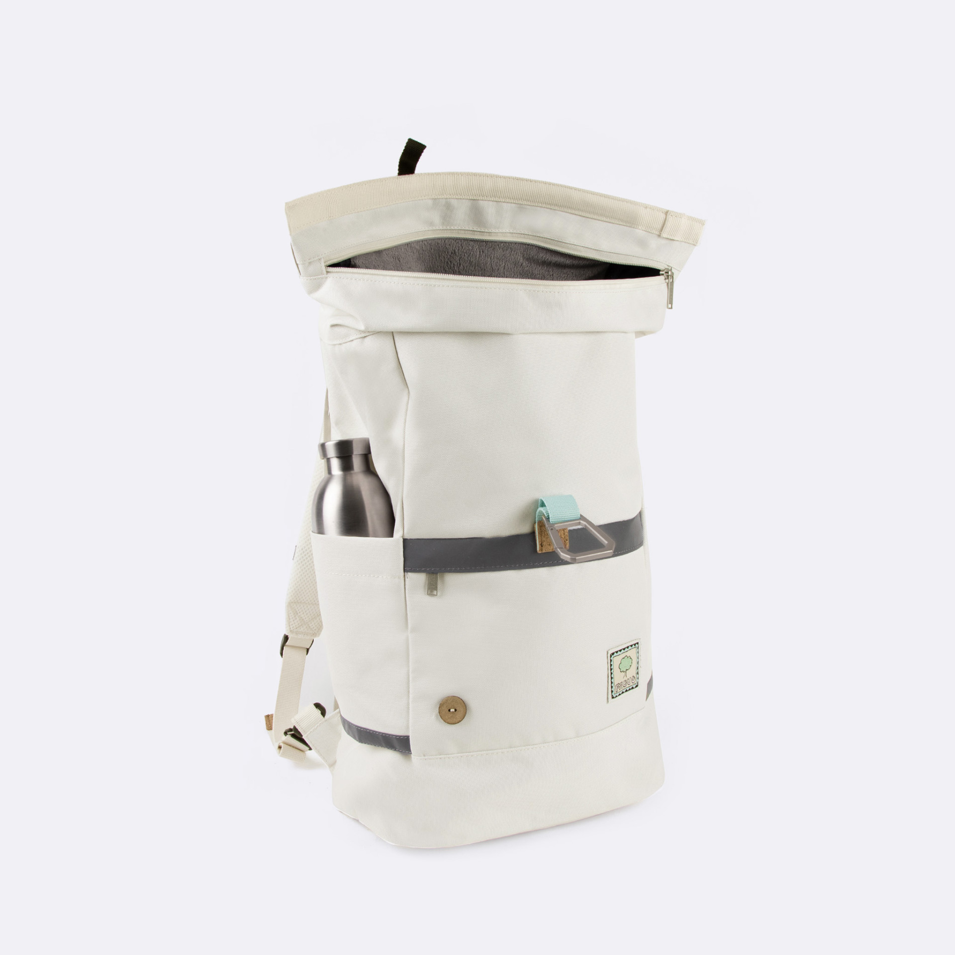 Sac à dos écru vegan polyester recyclé - modèle cycling medium