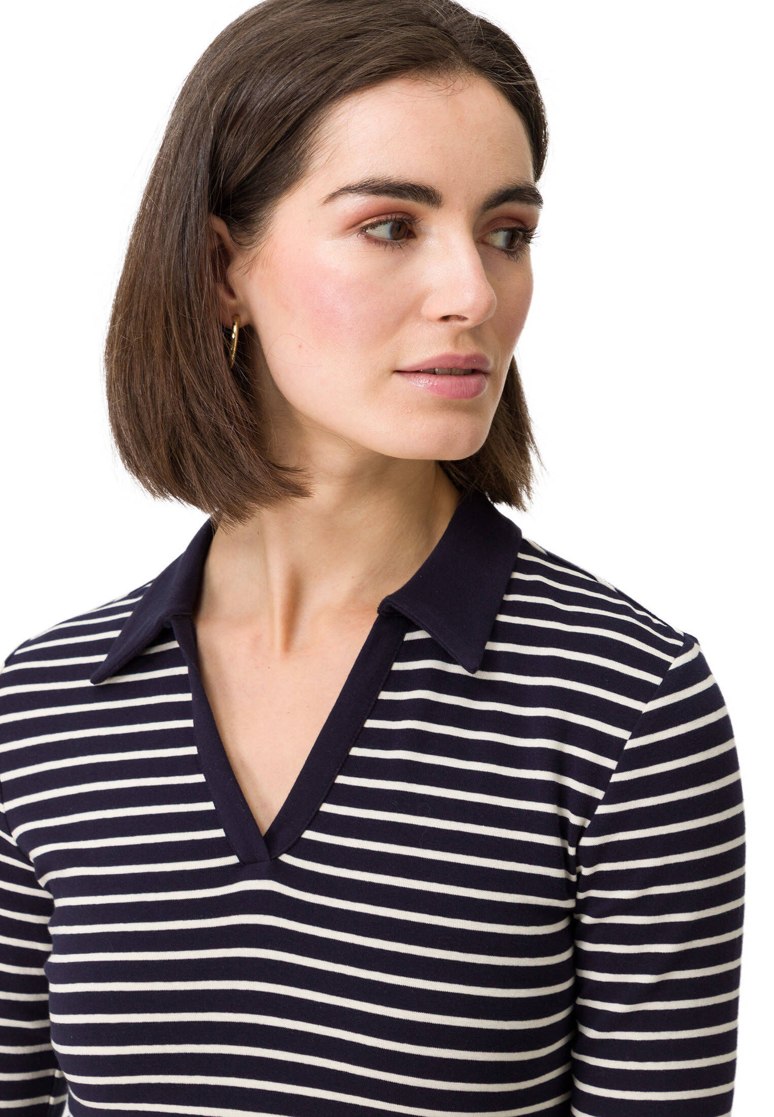 zero| Damen Poloshirt mit Streifen