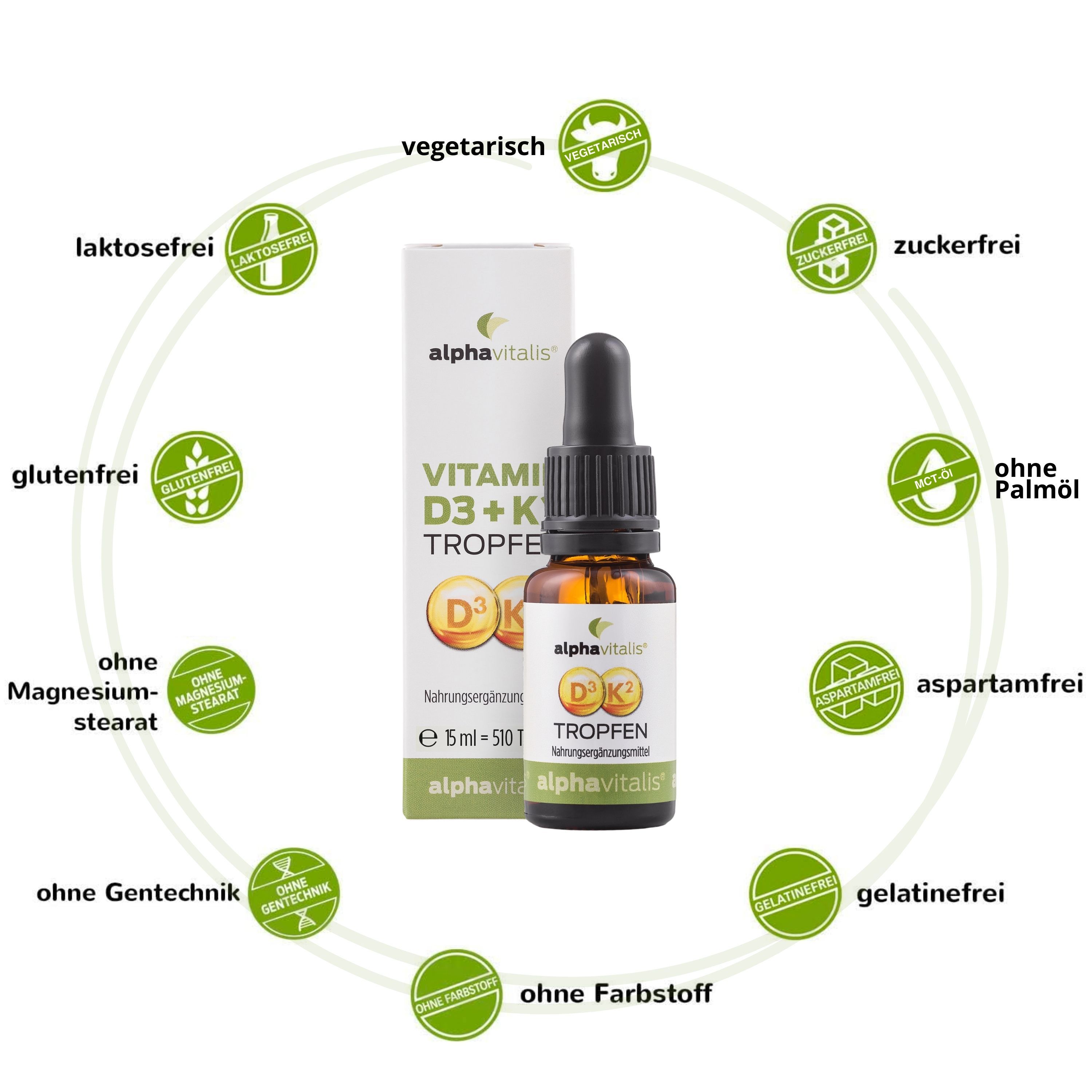 Alphavitalis® Vitamin D3 K2 Tropfen