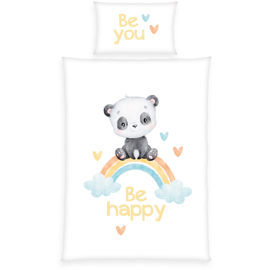babybest® Bettwäsche Regenbogen Panda 100x135 cm