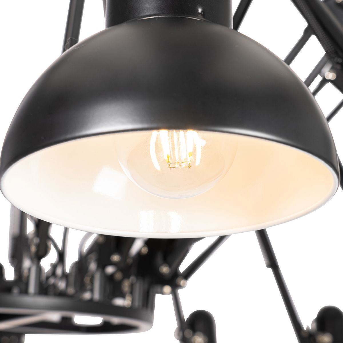 Industriële hanglamp zwart 16-lichts verstelbaar - Hobby Spinne
