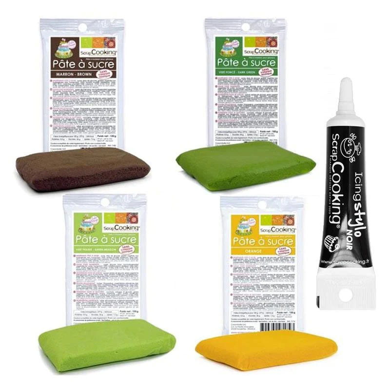 Kit pâte à sucre Potager + Stylo de glaçage noir Scrapcooking