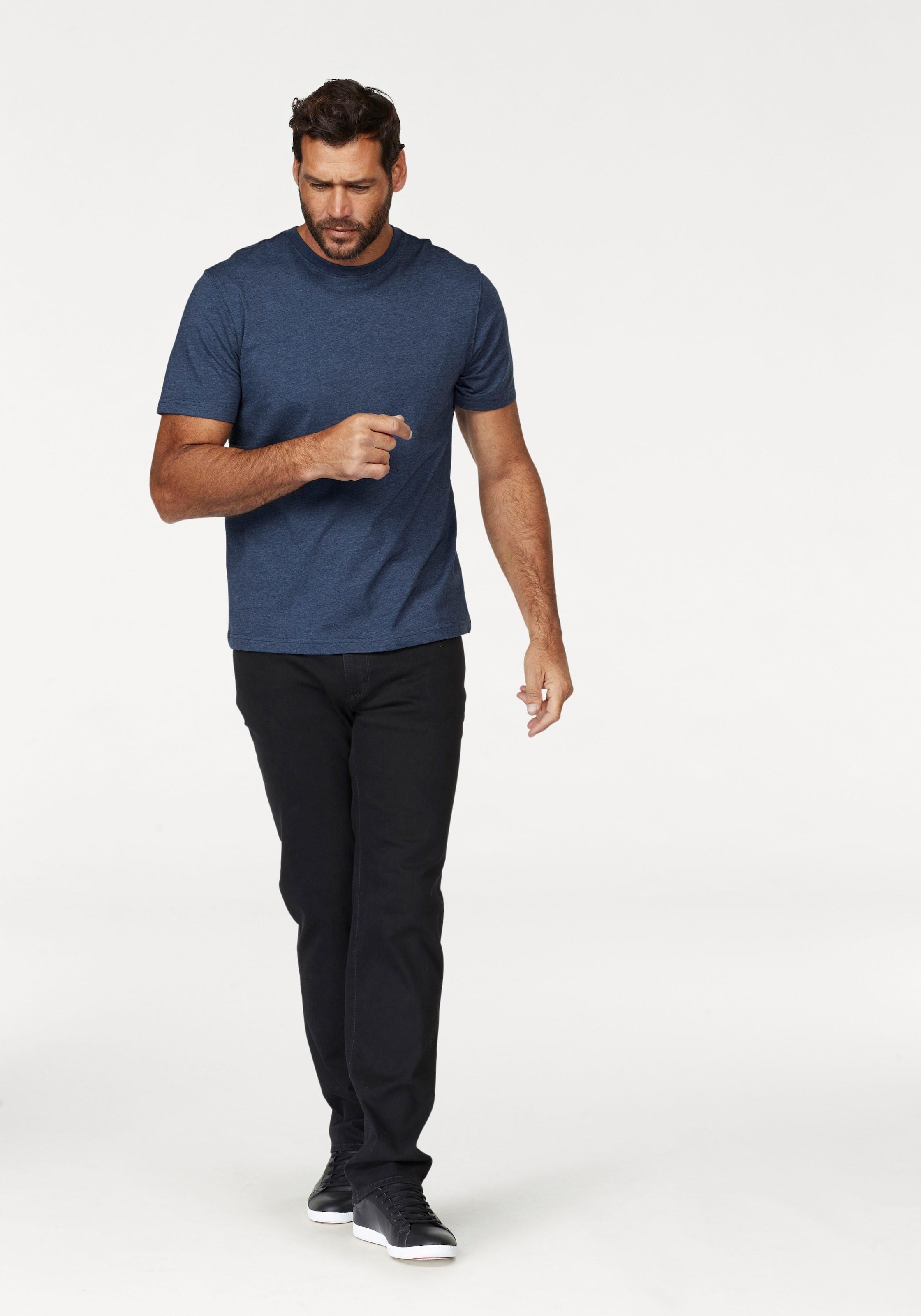 Man's World Rundhalsshirt , Kurzarm,  Basic-Stil,  aus Baumwollmischung,  2er-Pack