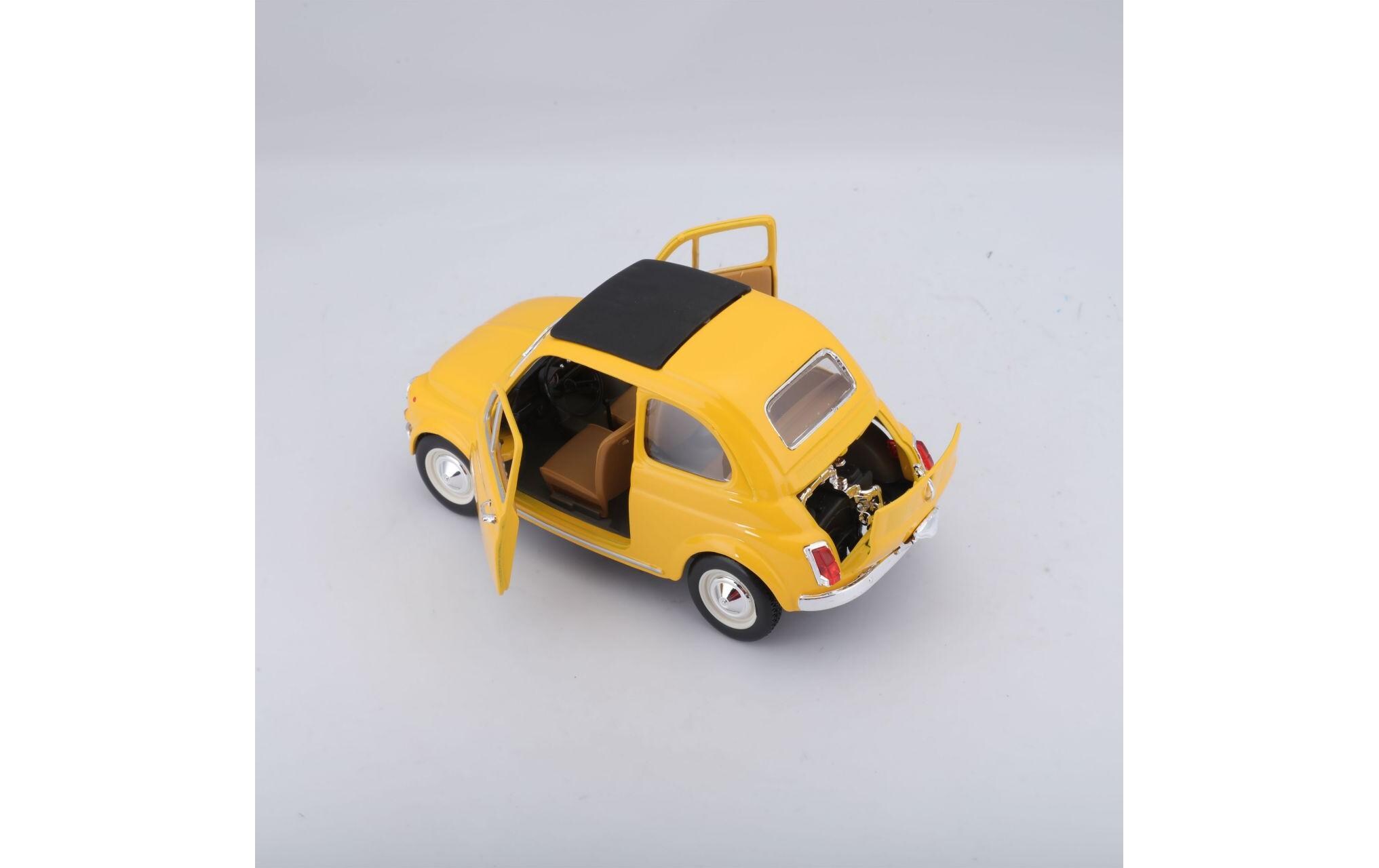 Fiat 500 F 1965 Gelb 1:24Sammlermodell im Massstab 1:24