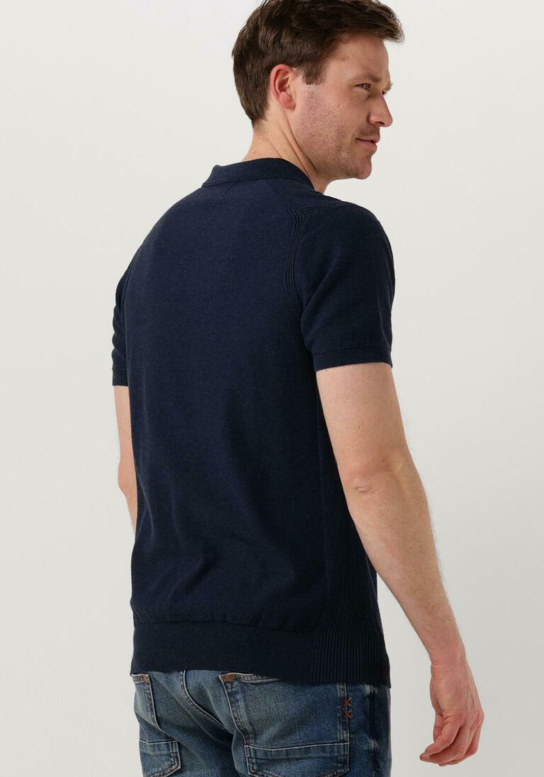 DSTREZZED donkerblauwe dstrezzed polo polo s/s melange slub
