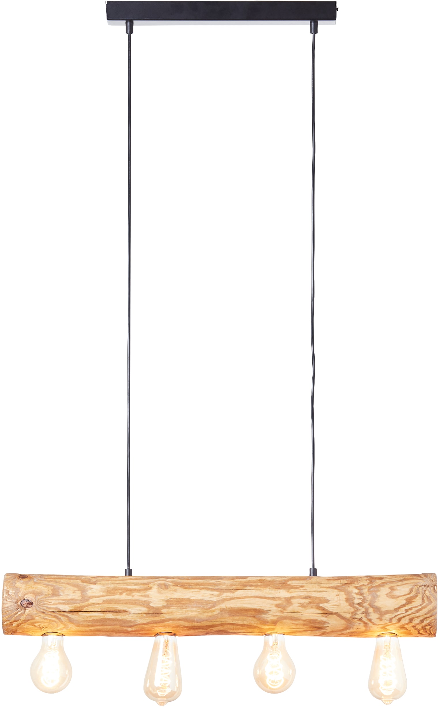 Brilliant Pendelleuchte »Trabo« E27 1 Stk. 105cm Höhe, 70cm Breite, 4 x E27, kürzbar, Holz/Metall, kiefer gebeizt