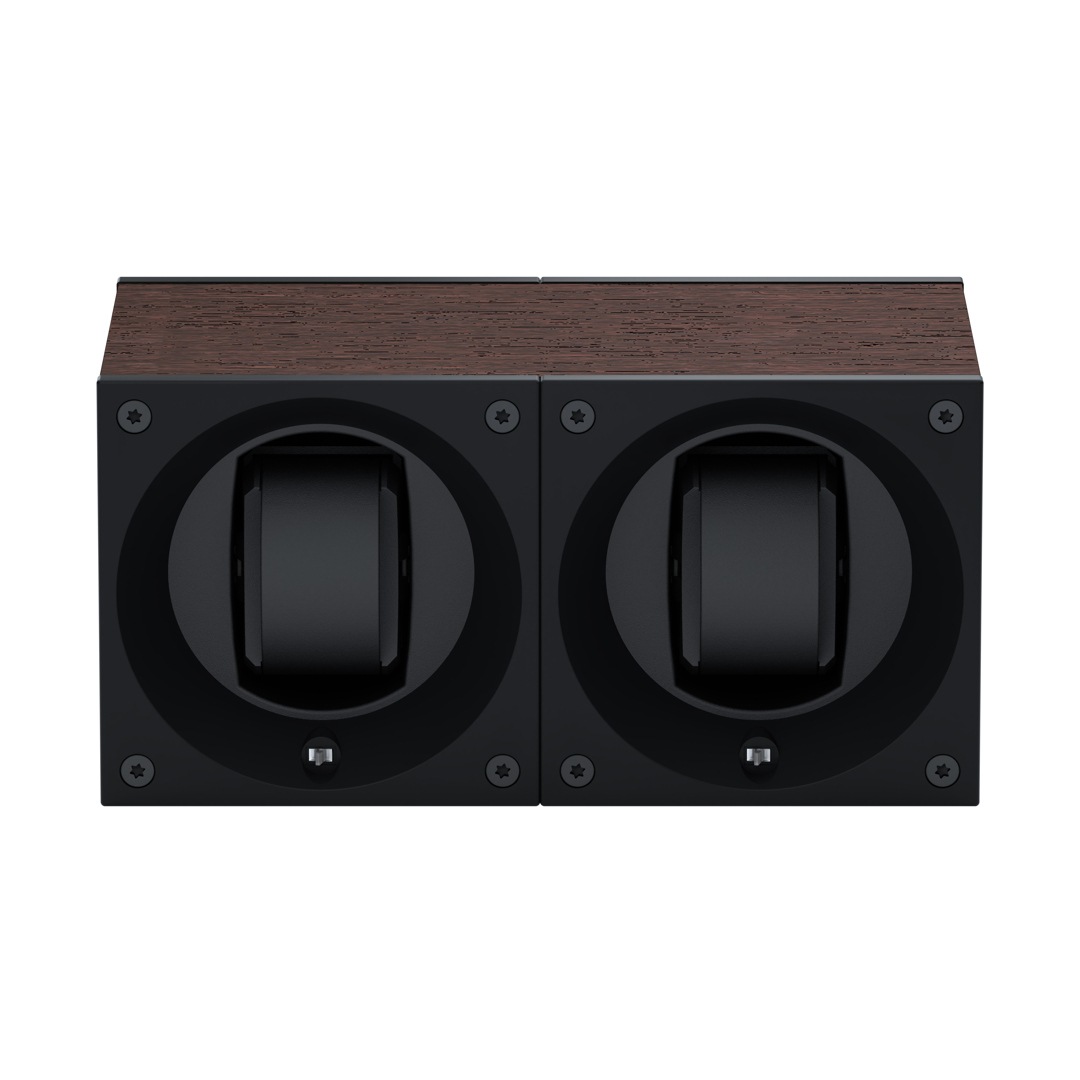 SwissKubik Masterbox Natürliches Wenge-Holz - 2 Uhren