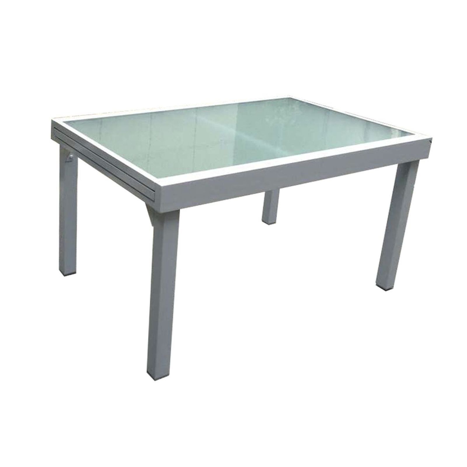 Gartentisch LOLA - grau - Glas - ausziehbar bis 270 cm