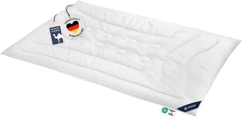 luxuriöse Kamelhaardecke | Winterdecke, Naturhaardecke | 135 x 200 cm | Füllung: 100% weicher Kamelhaar Flaum | Bezug: 100% Baumwolle | allergikerfreundlich | Made in Germany