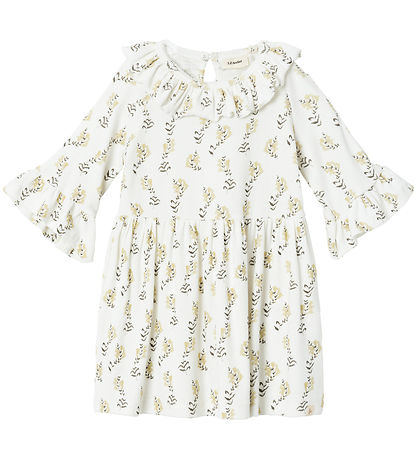 Lil' Atelier Kleid - Rib - NmfGavo - Kokosmilch/Yellow Flower