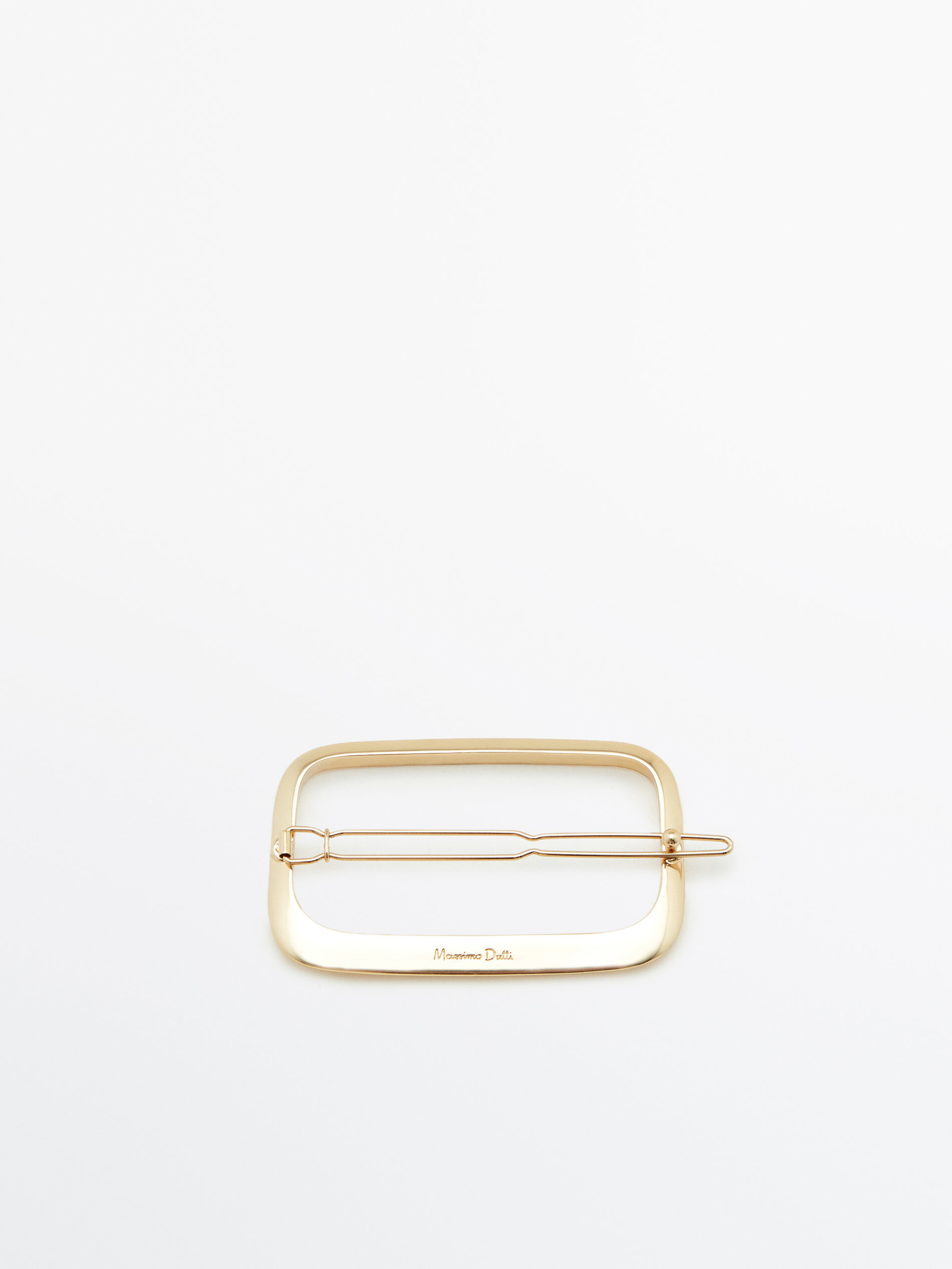 Presilha de cabelo quadrada, banhada a ouro - DOURADA